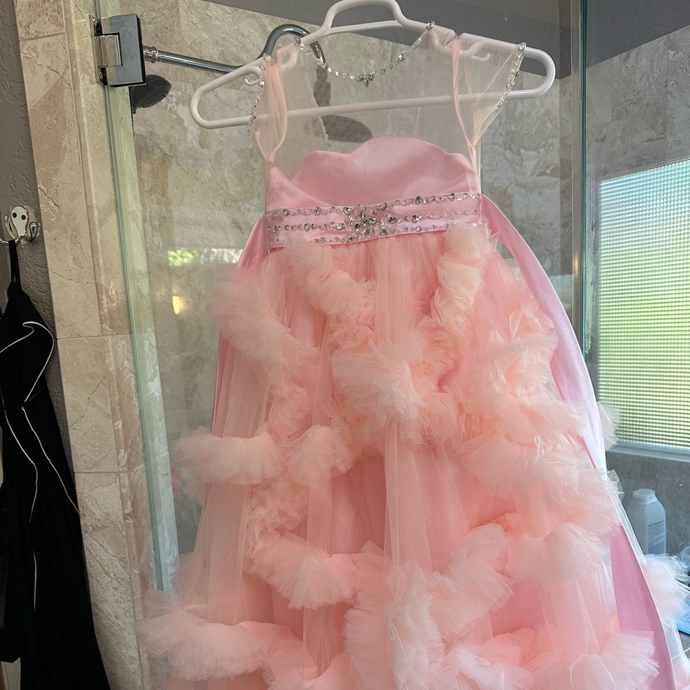 Girls Size 6-7 pink gown